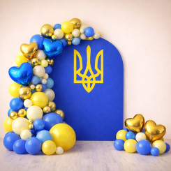 Набор 115 шариков для арки фотозоны Украина это Любовь Жёлтый и синий